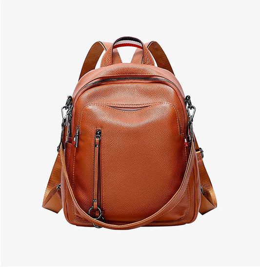 Stylish Brown Leather Backpack